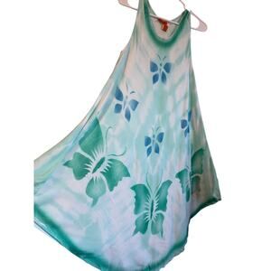 Sakkas Dress One Size Batik Flowy Rayon Beachy Tie Dye Butterfly‎ Sleeveless